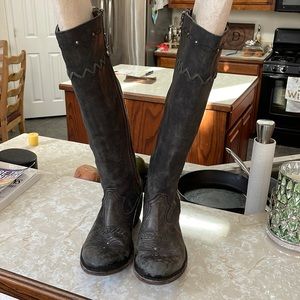 Liberty black leather cowboy boots size 7.5